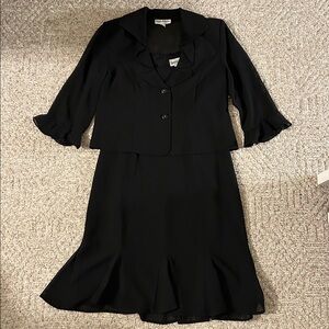 Danny & Nicole Black Dress and Jacket with Sheer Sleeves NWT Size 12